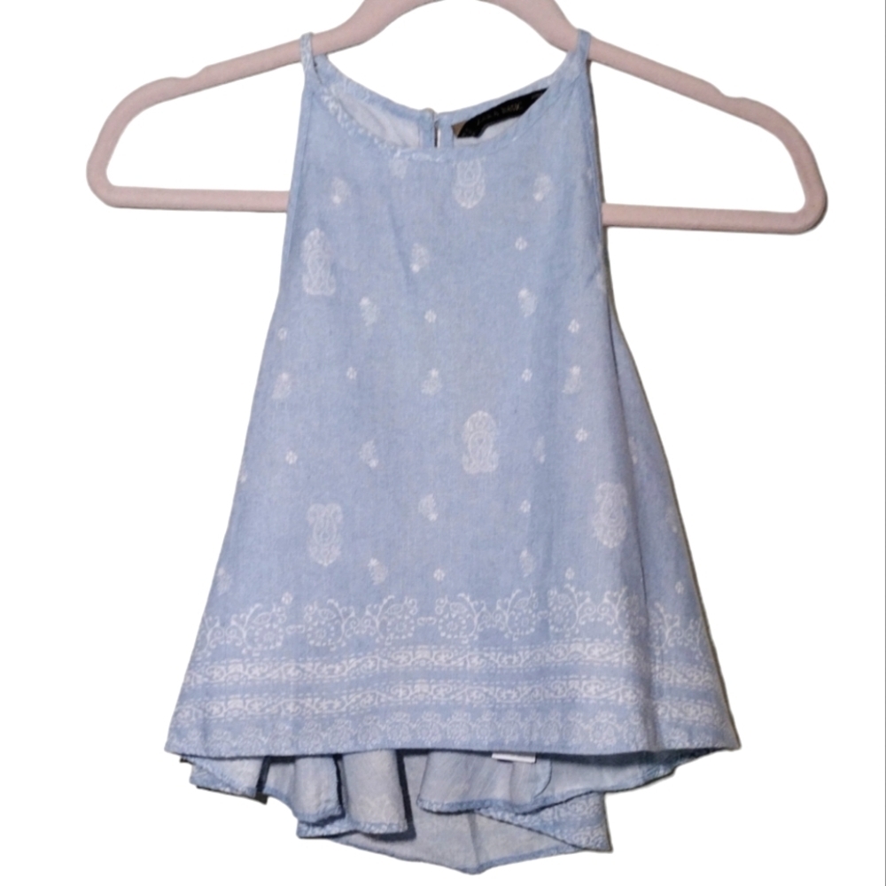 Zara Printed Sleeveless Cropped Top